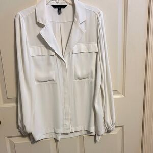 White House Black Market Cream Blouse